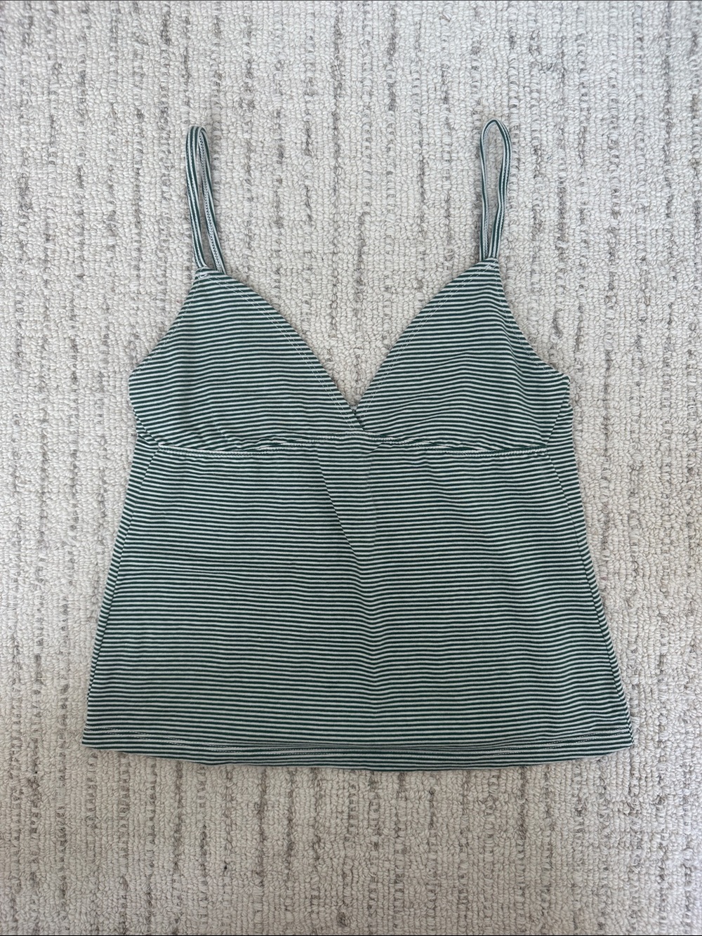 Brandy Melville Green Striped Tank
